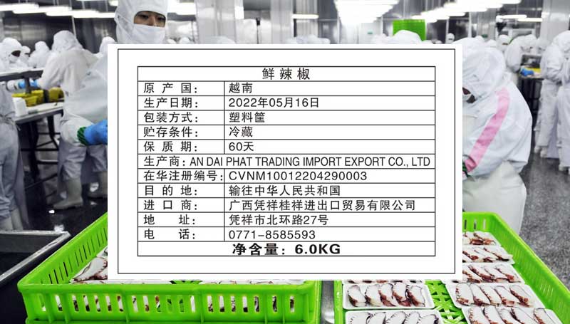 Quy định ghi nhãn thực phẩm xuất khẩu sang Trung Quốc