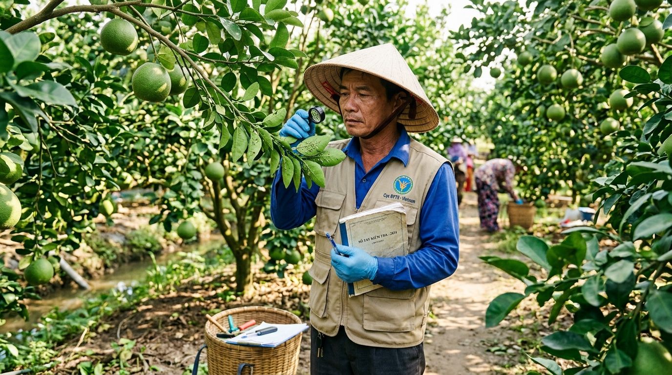 Kiểm tra dịch bệnh và nhật ký canh tác vùng trồng