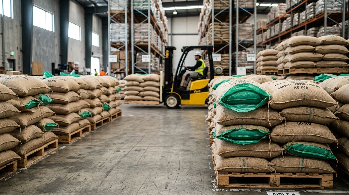 Kho bảo quản cà phê nhân xô túi GrainPro Bao đay 60kg lót túi GrainPro bảo quản cà phê nhân xô xuất khẩu